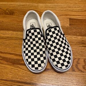 VANS Men's Asher Checker Checkerboard Off White / Black Sneakers 9.5
